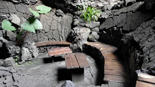 Seating furniture by rock