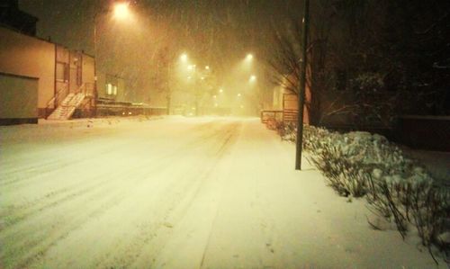 Illuminated street light at night