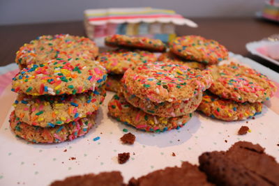 Close-up of cupcakes on table