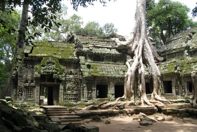 Low angle view of old temple