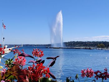 Beautiful view of jet d'eau from jardin anglais