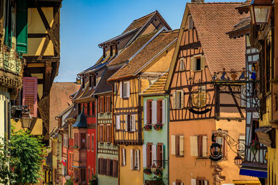 Low angle view of buildings in city