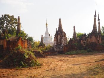 View of temple building against sky