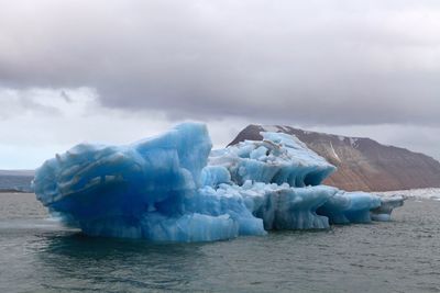 Scenic view of frozen sea against sky