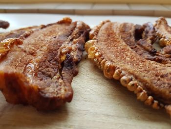 Close-up of food on cutting board