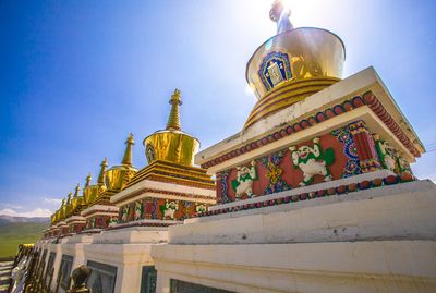 Low angle view of temple exterior