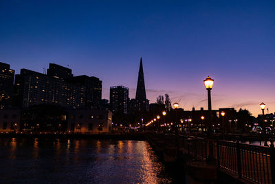 Illuminated city at night