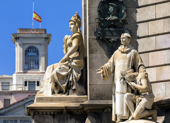 Low angle view of statue of building