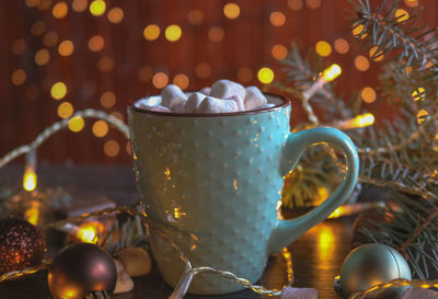 Close-up of coffee on table