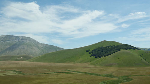 Scenic view of mountains against sky