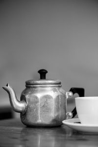 Close-up of teapot on table