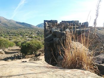 Scenic view of castle on sunny day against sky