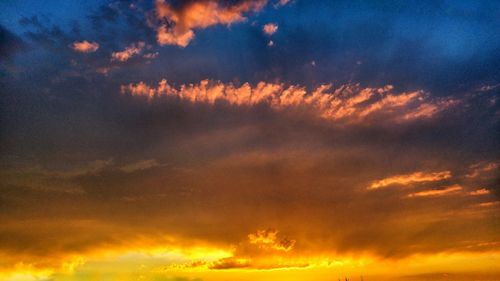 Low angle view of dramatic sky