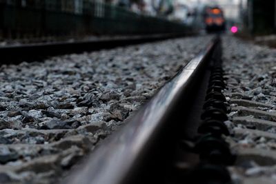 Close-up of railroad track