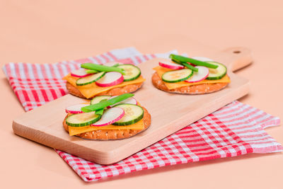 Close-up of food on table