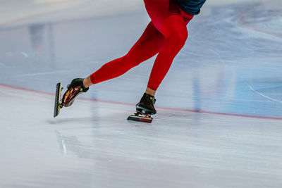 Legs male speed skater run speed skating
