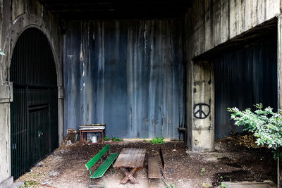 Interior of abandoned building