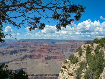 Scenic view of landscape against cloudy sky