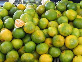 Full frame shot of oranges in market