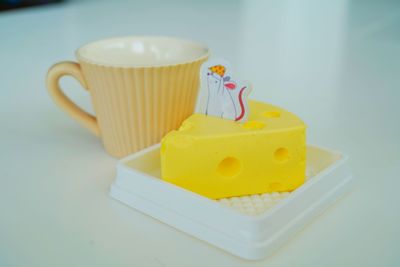 Close-up of cake on table