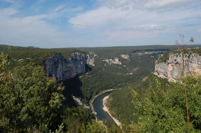 High angle view of a cliff