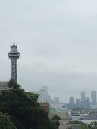 View of buildings in city against sky