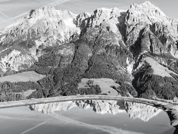 Scenic view of snowcapped mountains