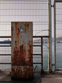 Close-up of rusty metal structure