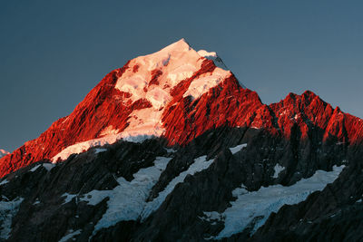 Low angle view of mountain against clear sky