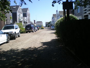 Cars on street in city
