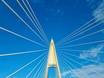 Low angle view of suspension bridge