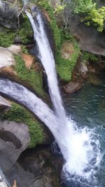 Scenic view of waterfall