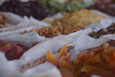 Full frame shot of chopped vegetables