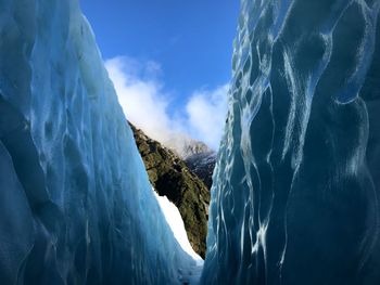 Panoramic view of snowcapped mountains against sky