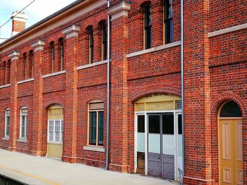 Red door of building