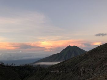 Scenic view of landscape against sky during sunset