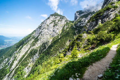 Panoramic view of mountains against sky