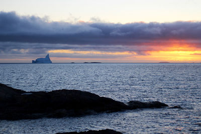 Scenic view of sea at sunset