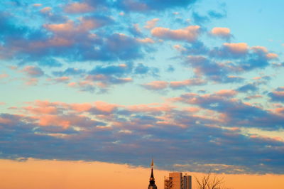 Low angle view of sky during sunset