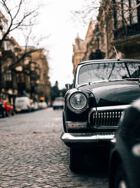 Retro car in street