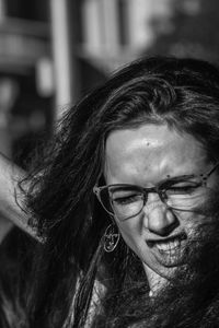 Close-up portrait of young woman