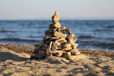 Close-up of rocks on beach