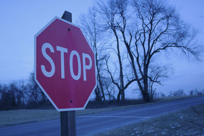 Road sign on country road