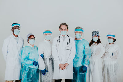 Group of people against white background