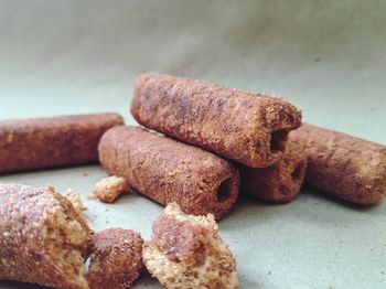 Close-up of cookies on table