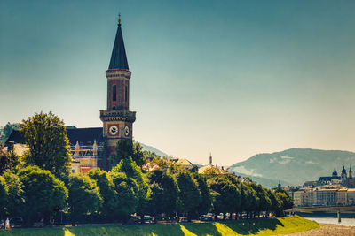 Salzburg, austria - september 15, 2020 - protestant parish salzburg christ church on summer