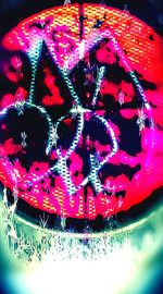 Close-up of red light painting