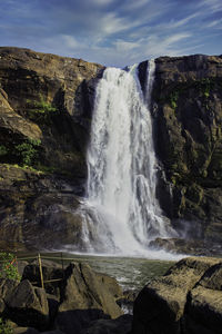 Scenic view of waterfall