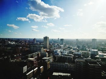 High angle view of city