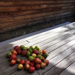 Fruits in container on table